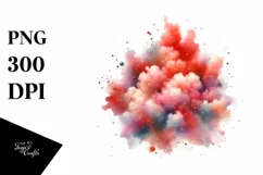 Colorful Redish Watercolor Cloud | Sublimation | Clipart Product Image 3