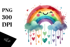 Simple Smiling Rainbow PNG Product Image 1