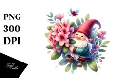 Cute Gnome Holding Rhododendron Product Image 1