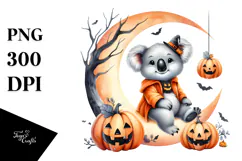 Funny Koala with Halloween Costume PNG Product Image 1
