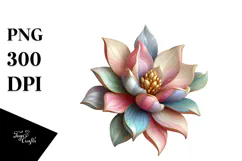 Colorful Magnolia Watercolor PNG Product Image 1