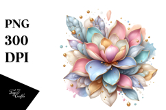 Glossy Magnolia with Golden Insertions Watercolor Product Image 1