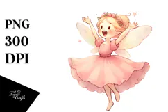 Retro Excited Fairy, Transparent PNG Product Image 1