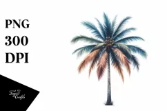 Watercolor Palm Tree Summer Sticker Flower Clipart Product Image 3