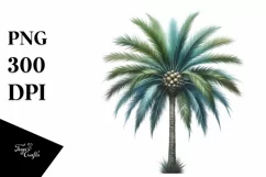 Watercolor Palm Tree Summer Sticker Flower Clipart Product Image 1