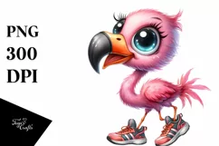 Excited Flamingo Big Eyes | Sublimation | Clipart Product Image 3