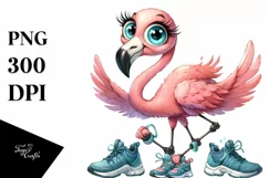 Excited Flamingo Big Eyes | Sublimation | Clipart Product Image 3