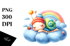 Cute Snail Sleeping | Sublimation | Clipart Product Image 1