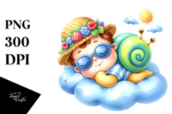 Cute Snail Sleeping | Sublimation | Clipart Product Image 1