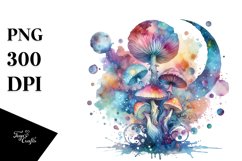 Colorful Watercolor Mushroom Splash | Clipart Product Image 1