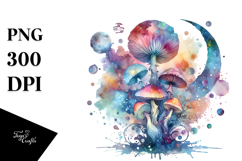 Magical Celestial Mushroom | Sublimation | Clipart Product Image 1