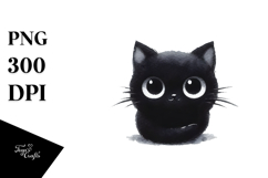 Funny Black Cat PNG Product Image 1