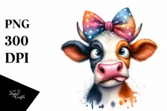 Cow Thoughtful Crazy Funny Cow Portrait with Big Teeth | Product Image 1