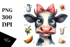 Watercolor Funny Moon | Clipart Product Image 1