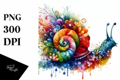 Flower Snail Abstract | Watercolor Clipart Product Image 3