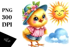 Goofy Baby Chicken on Pillow PNG Product Image 1