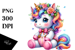Vibrant Dressed Baby Unicorn PNG Product Image 1