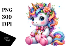 Vibrant Dressed Baby Unicorn PNG Product Image 1