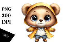 Watercolor Expressive Baby Bear | Clipart Product Image 1