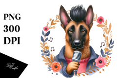 Funny Malinois Singer | Sublimation | Clipart Product Image 1