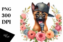 Malinois Hip Hop Singer | Sublimation | Clipart Product Image 3