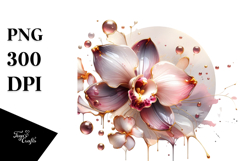Abstract Glossy Orchid PNG Product Image 1