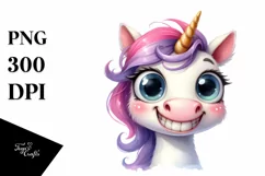 Funny Expressive Unicorn, Transparent PNG Product Image 3
