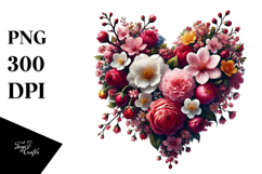 Spring Flowers Heart Art PNG Product Image 1