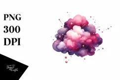 Colorful Magenta Watercolor Cloud | Sublimation | Clipart Product Image 3