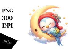 Cute Baby Parrot Dressed for Summer PNG Product Image 1