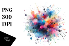 Brushstroke Watercolor Splatter PNG Product Image 1