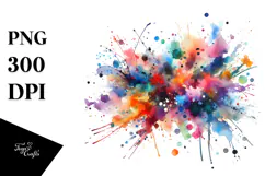 Splatter Brushstroke Watercolor PNG Product Image 1