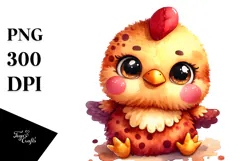 Colorful Plush Chicken, PNG Product Image 1