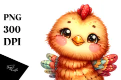 Colorful Old Plush Chicken PNG Product Image 1