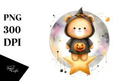 Cute Halloween Bear PNG Product Image 1