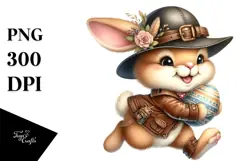 Bunny with Goofy Teeth and Hats PNG Product Image 1