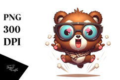 Whimsical Cartoon Bear with Sunglasses, Transparent PNG Product Image 1