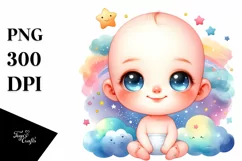 Colorful Smiling Baby Stars Clipart Product Image 3