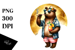 Funky Bear in Beachwear PNG Product Image 1