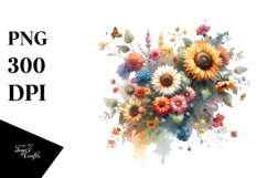 Colorful Sunflower Watercolor Product Image 1