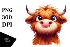 Expressive Highland Cow PNG Product Image 3