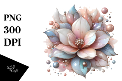 Abstract Pastel Glossy Gardenia, PNG Product Image 1