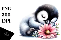 Watercolor Baby Penguin PNG Product Image 1