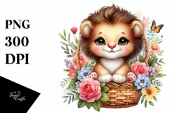 Colorful Watercolor Baby Lion Product Image 3