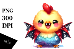 Colorful Chicken Vampire Fangs | Sublimation | Clipart Product Image 1