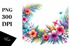 Colorful Hawaiian Flowers, Transparent PNG Product Image 1