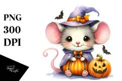 Cute Baby Mouse Halloween PNG Product Image 1