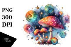 Colorful Magical Celestial Mushroom | Sublimation Clipart Product Image 1