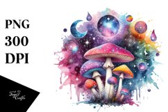 Colorful Watercolor Mushroom Splash | Clipart Product Image 3