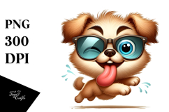 Cartoon Dog with Oversized Sunglasses PNG Product Image 1